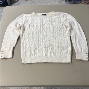 Talbots Ivory Cable Knit Sweater New Never Worn No Tags Size MP